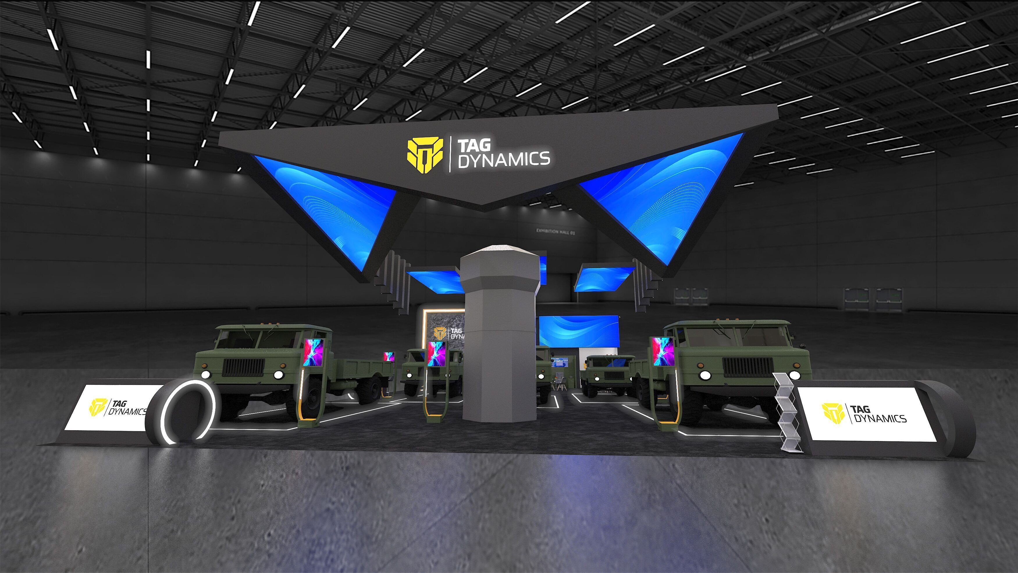 13x26 All Side Exhibition Stand 3D model_1