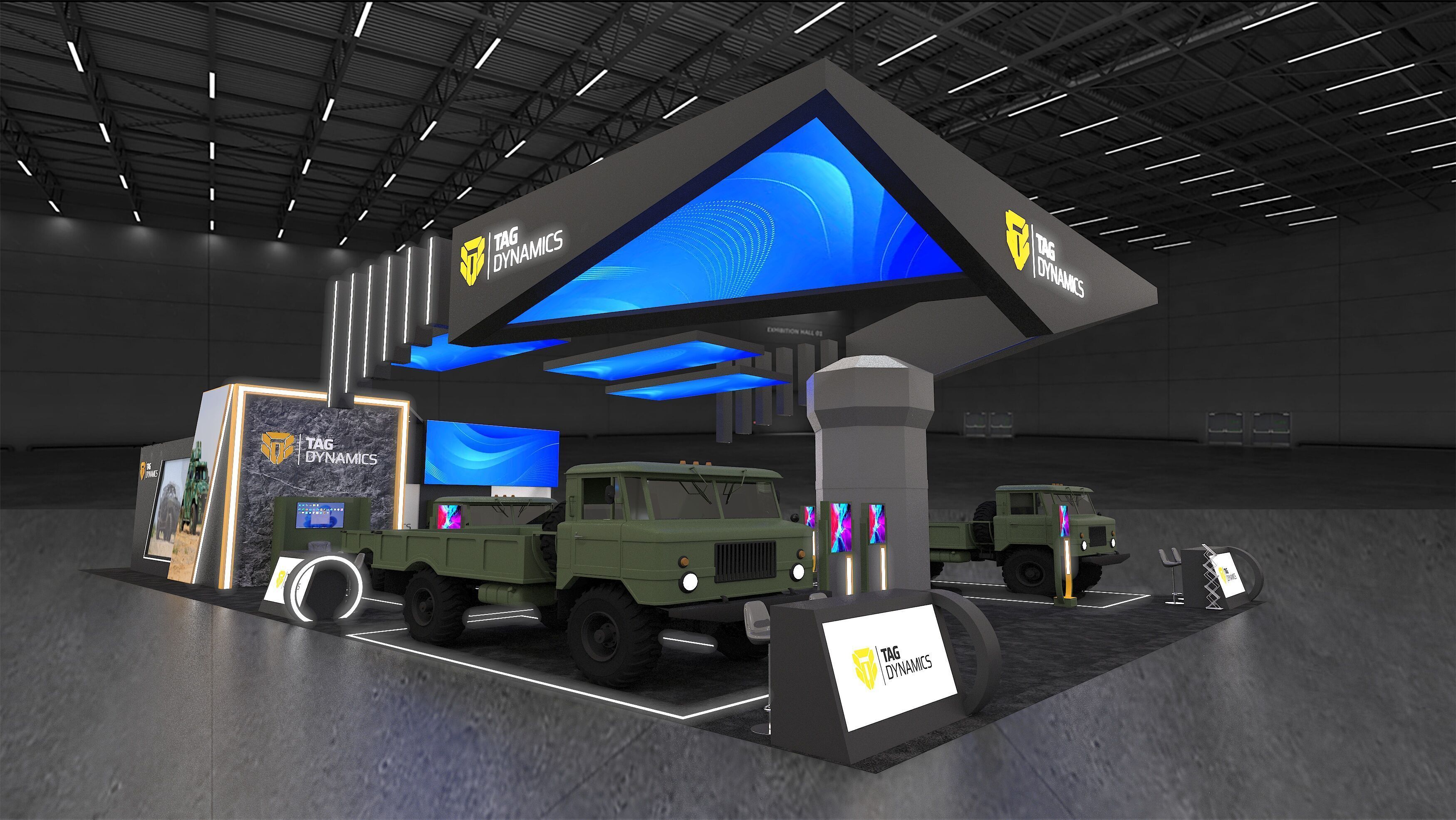 13x26 All Side Exhibition Stand 3D model_2