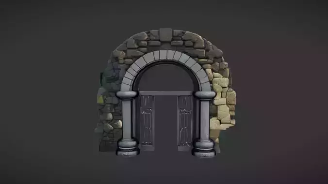 stone archway with foliage