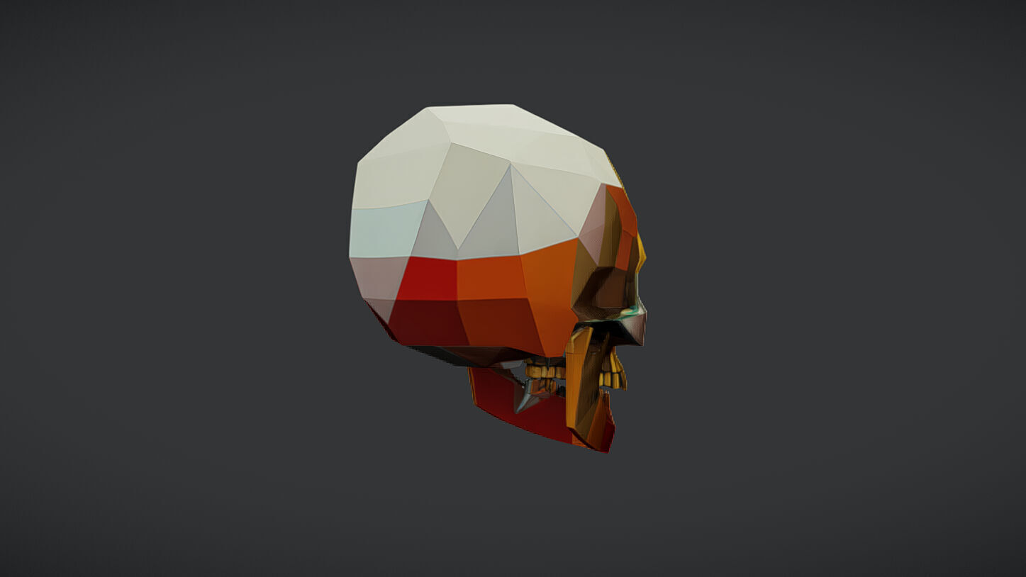 lowpoly geometric skull 3D model_3