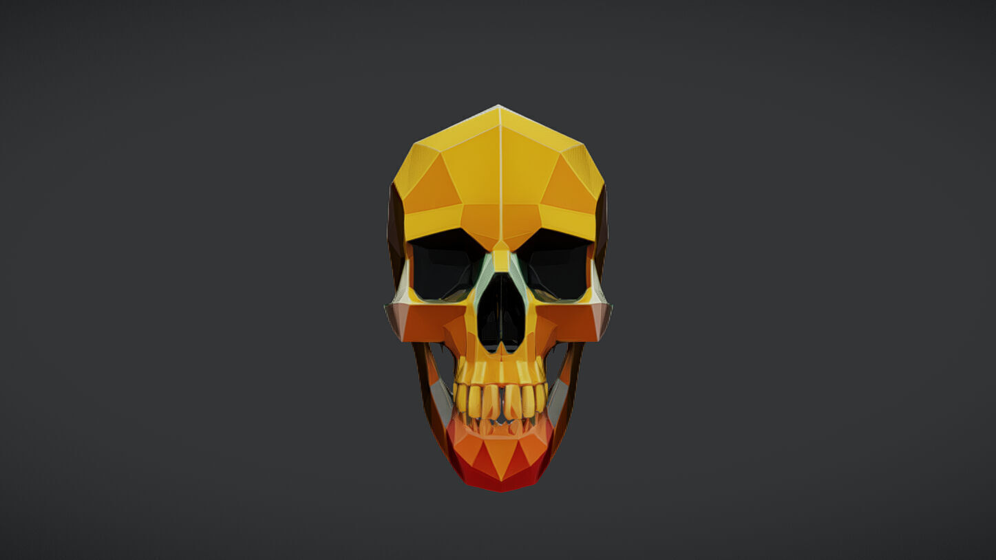 lowpoly geometric skull 3D model_7