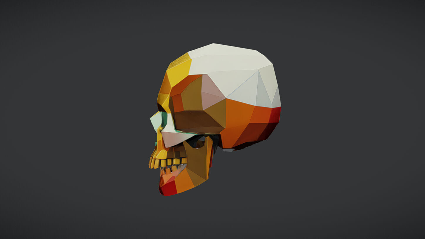 lowpoly geometric skull 3D model_5