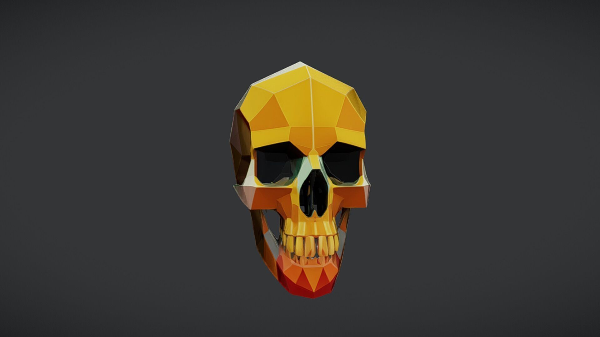 lowpoly geometric skull 3D model_8