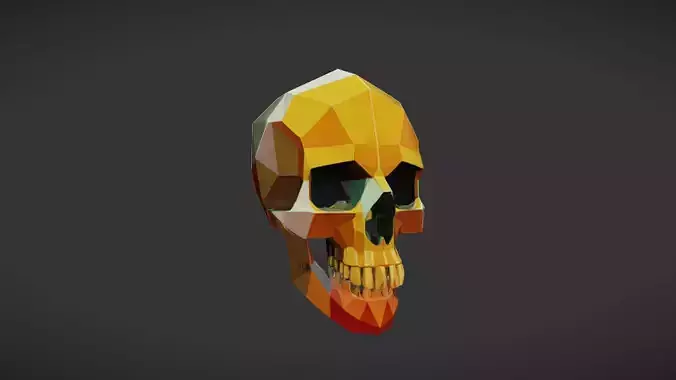 lowpoly geometric skull