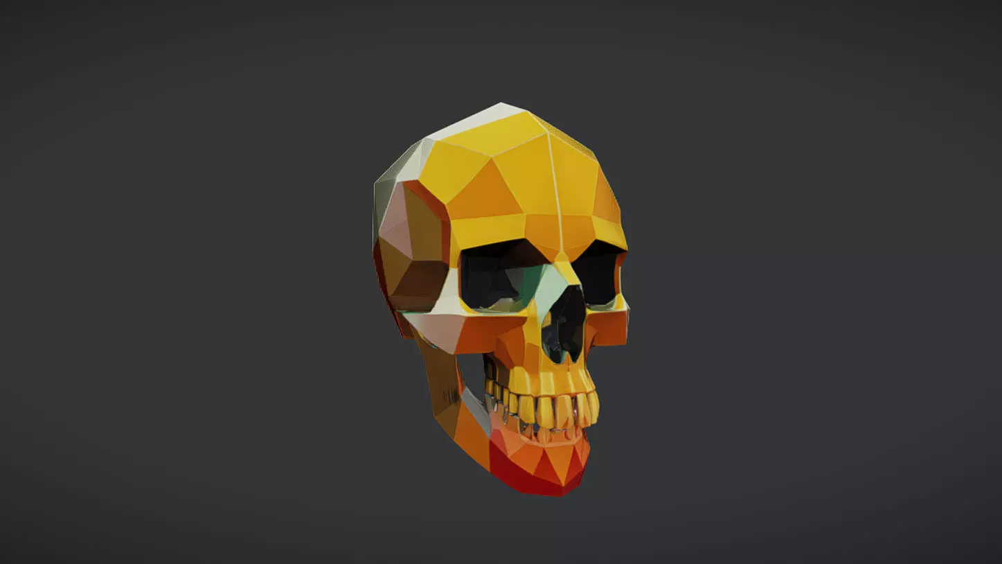 lowpoly geometric skull 3D model_0
