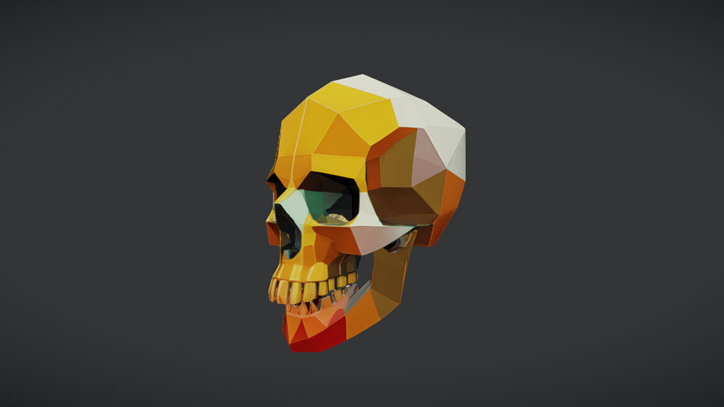 lowpoly geometric skull 3D model_6