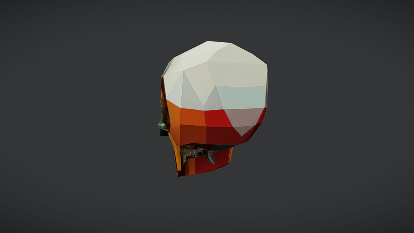 lowpoly geometric skull 3D model_4