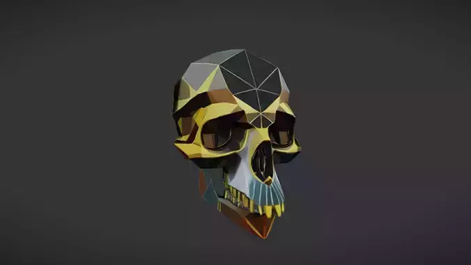 geometric skull art