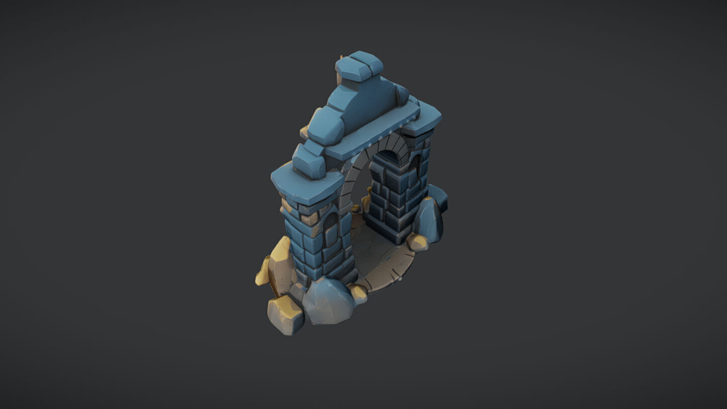 ancient stone archway 3D model_6