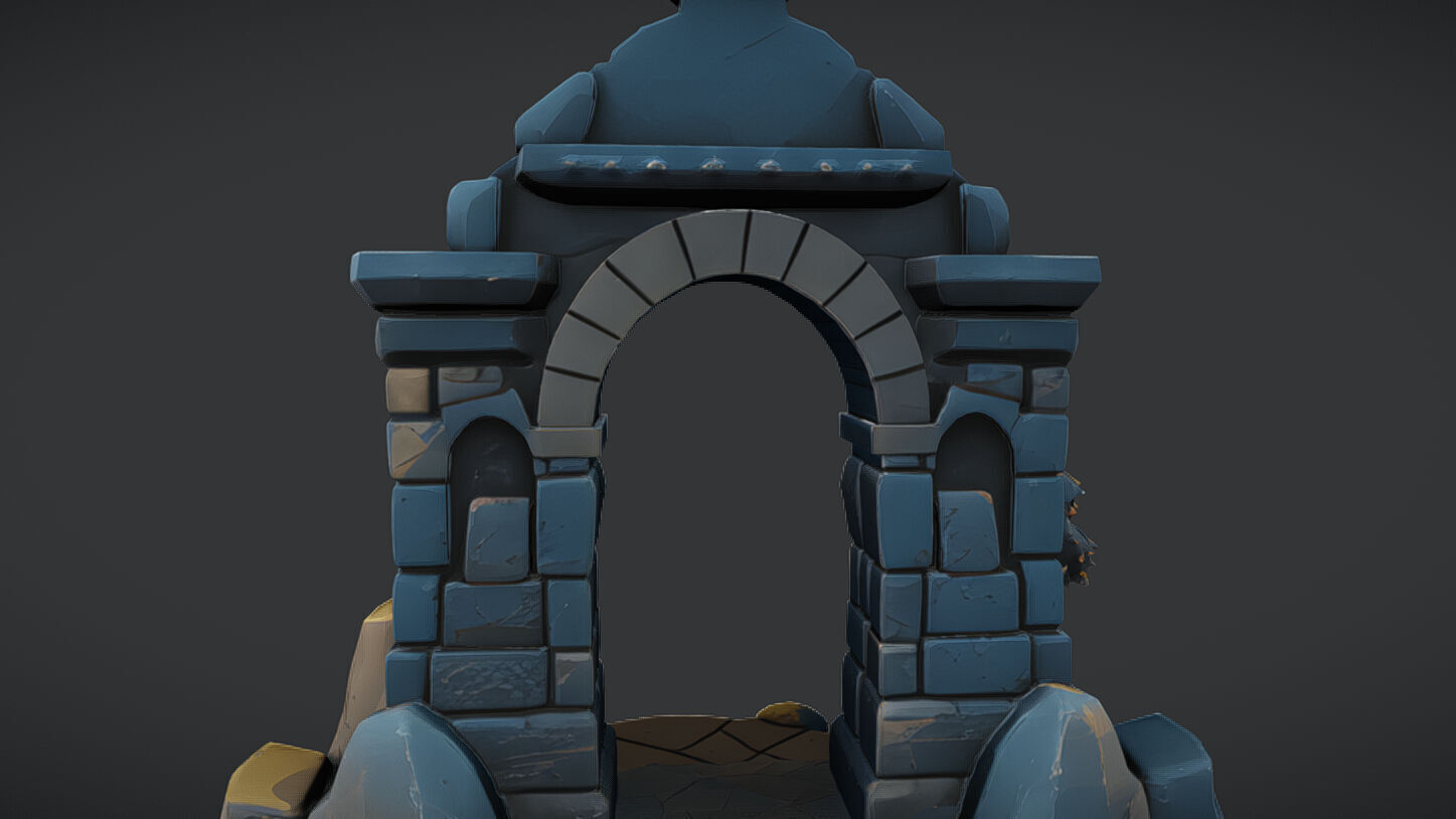 ancient stone archway 3D model_5