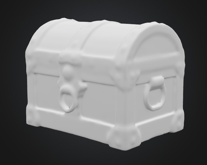 Wooden Treasure Chest 3D model_1