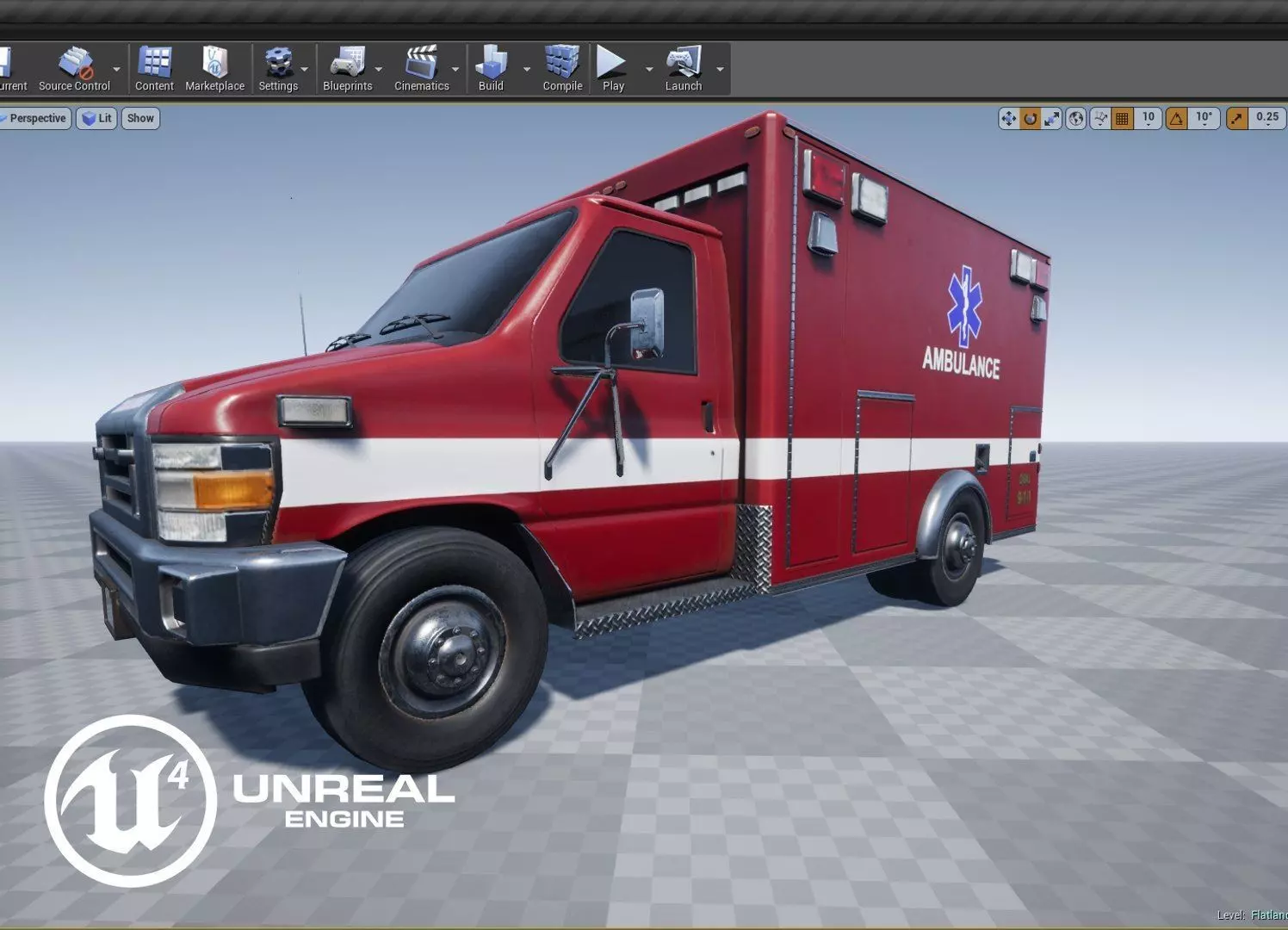 Ambulance Low-poly 3D model