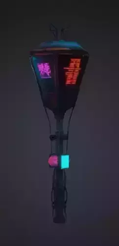 Cyberpunk Street Lamp 3D model
