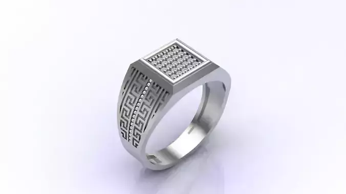 Print Ready STL 3DM  Gents Rings Diamond Men Ring 