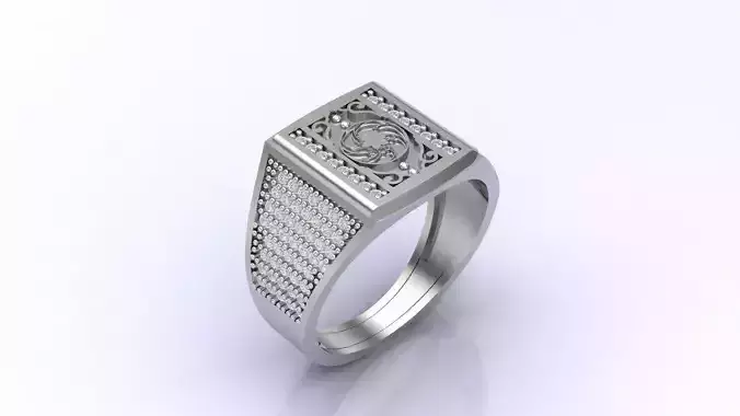 Print Ready STL 3DM  Gents Rings Diamond Men Ring  3D print model