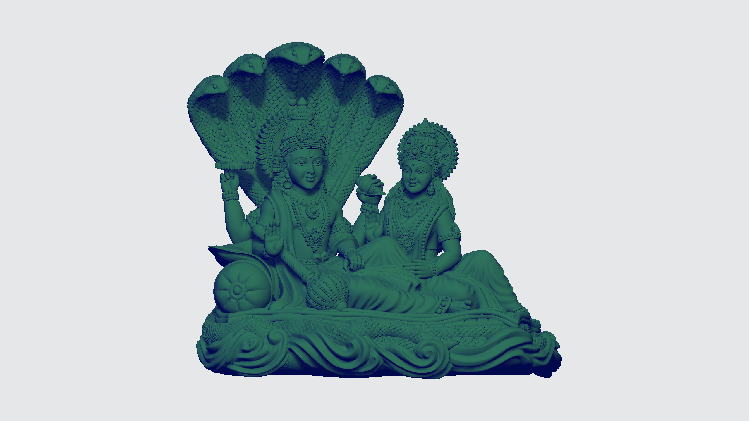 Lakshmi-Narayan 3D-Print Model No1 -Jewelery Murti- 3D print model_11