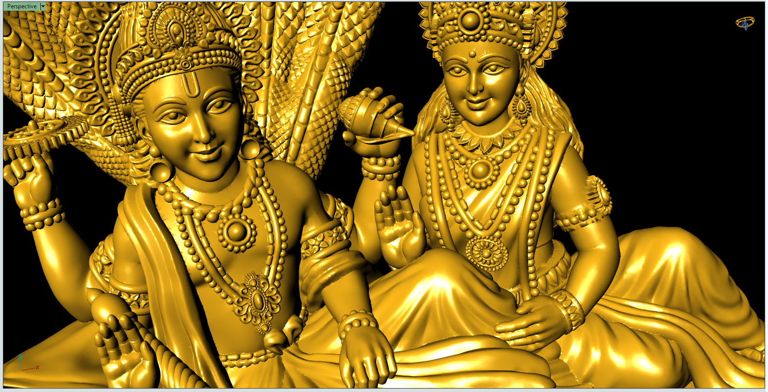 Lakshmi-Narayan 3D-Print Model No1 -Jewelery Murti- 3D print model_3