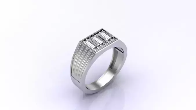 Print Ready STL 3DM  Gents Rings Diamond Men Ring 