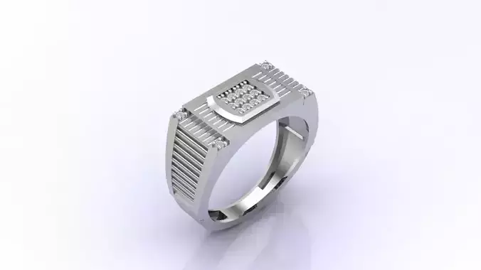 Print Ready STL 3DM  Gents Rings Diamond Men Ring 