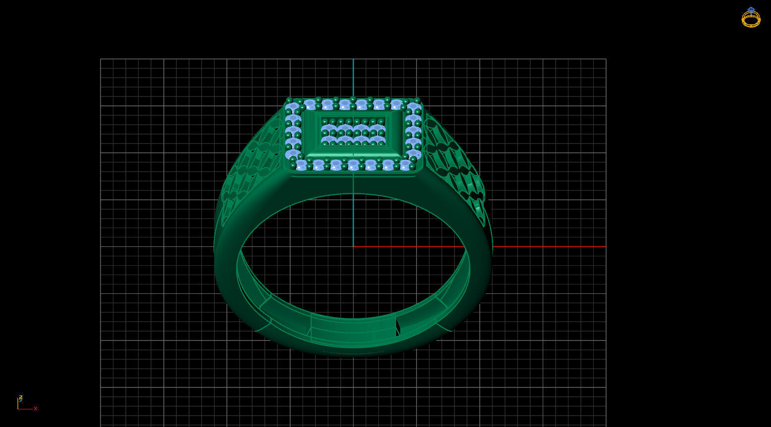 Print Ready STL 3DM Gents Rings Diamond Men Ring 3D print model_3