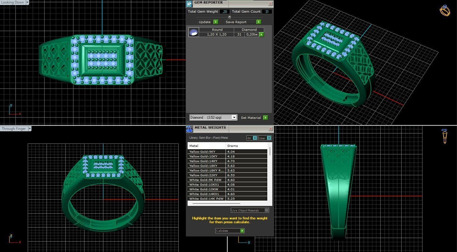 Print Ready STL 3DM Gents Rings Diamond Men Ring 3D print model_6