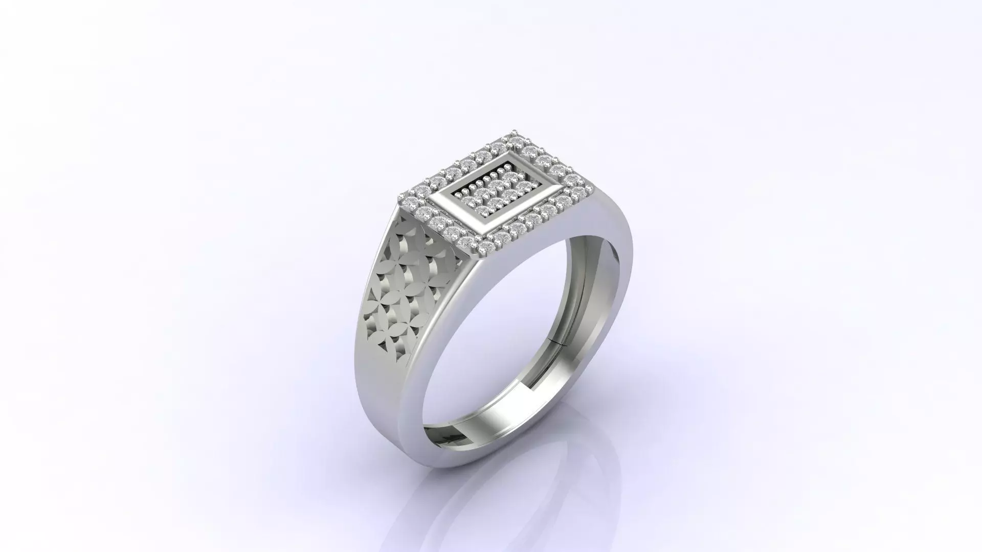 Print Ready STL 3DM Gents Rings Diamond Men Ring 3D print model_0