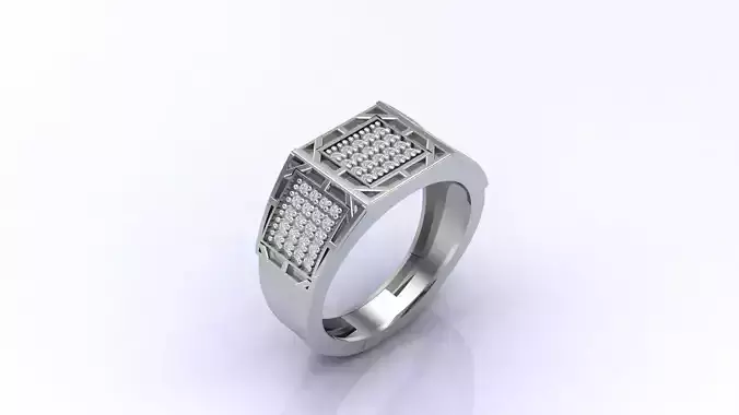 Print Ready STL 3DM  Gents Rings Diamond Men Ring 