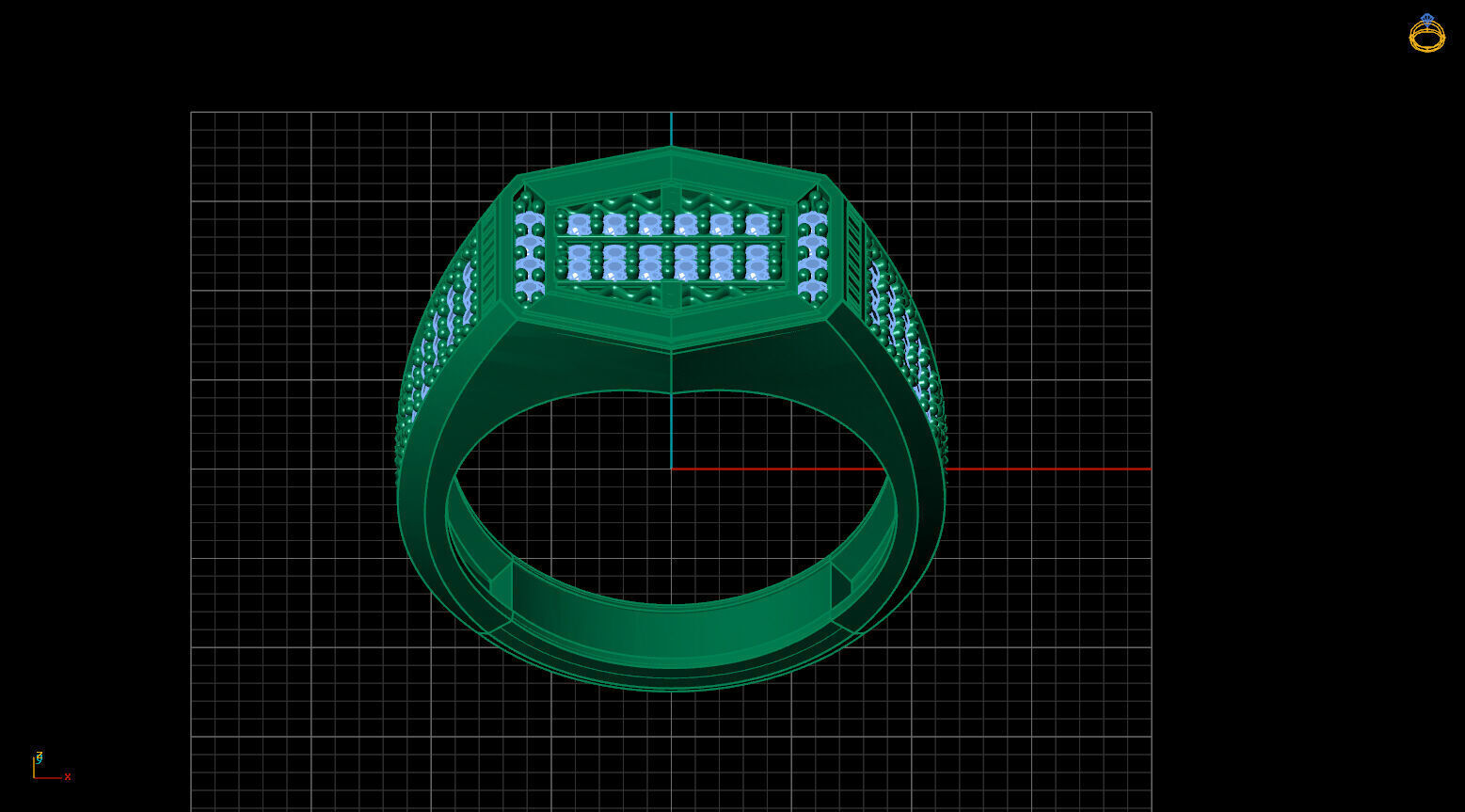Print Ready STL 3DM Gents Rings Diamond Men Ring 3D print model_3