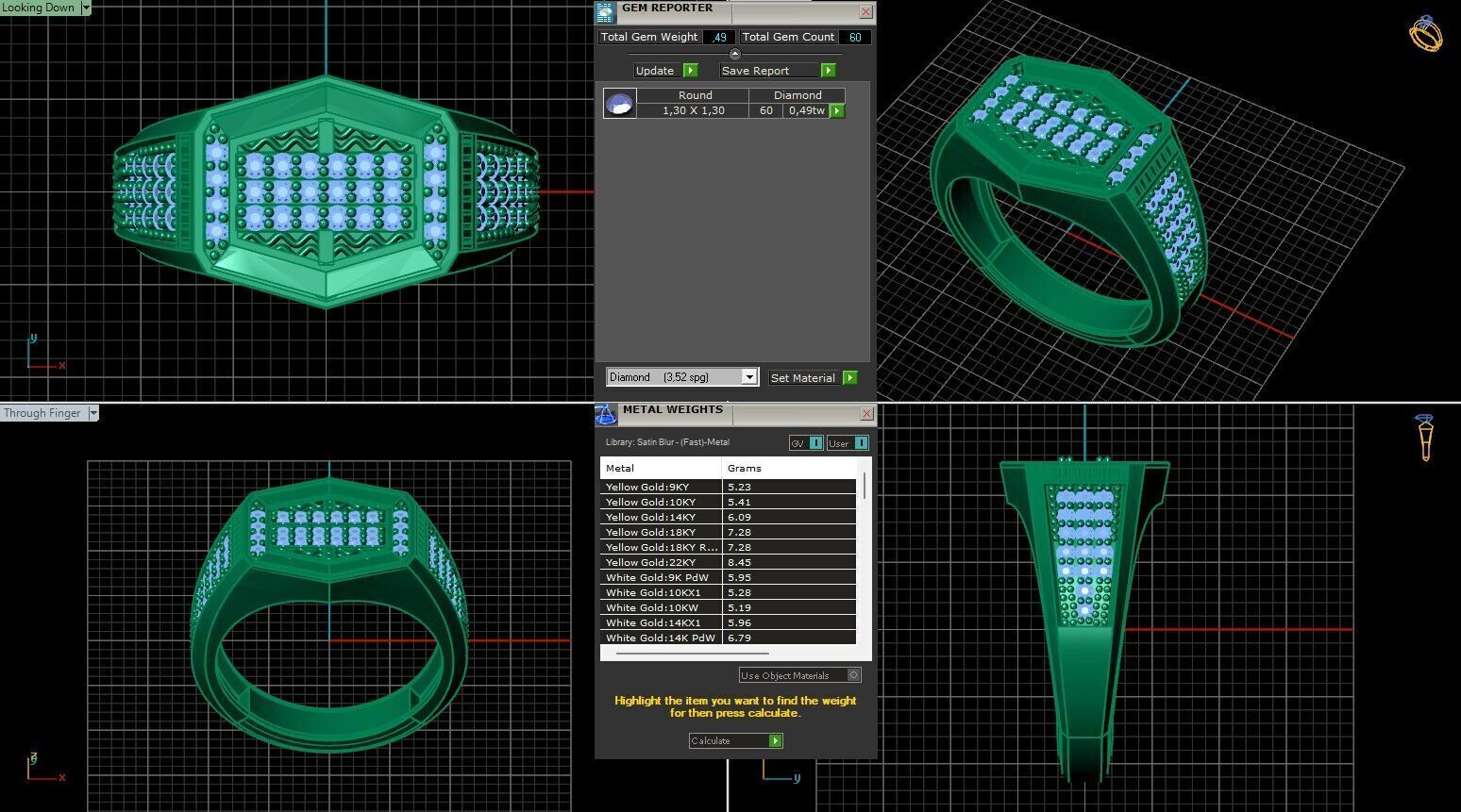 Print Ready STL 3DM Gents Rings Diamond Men Ring 3D print model_6