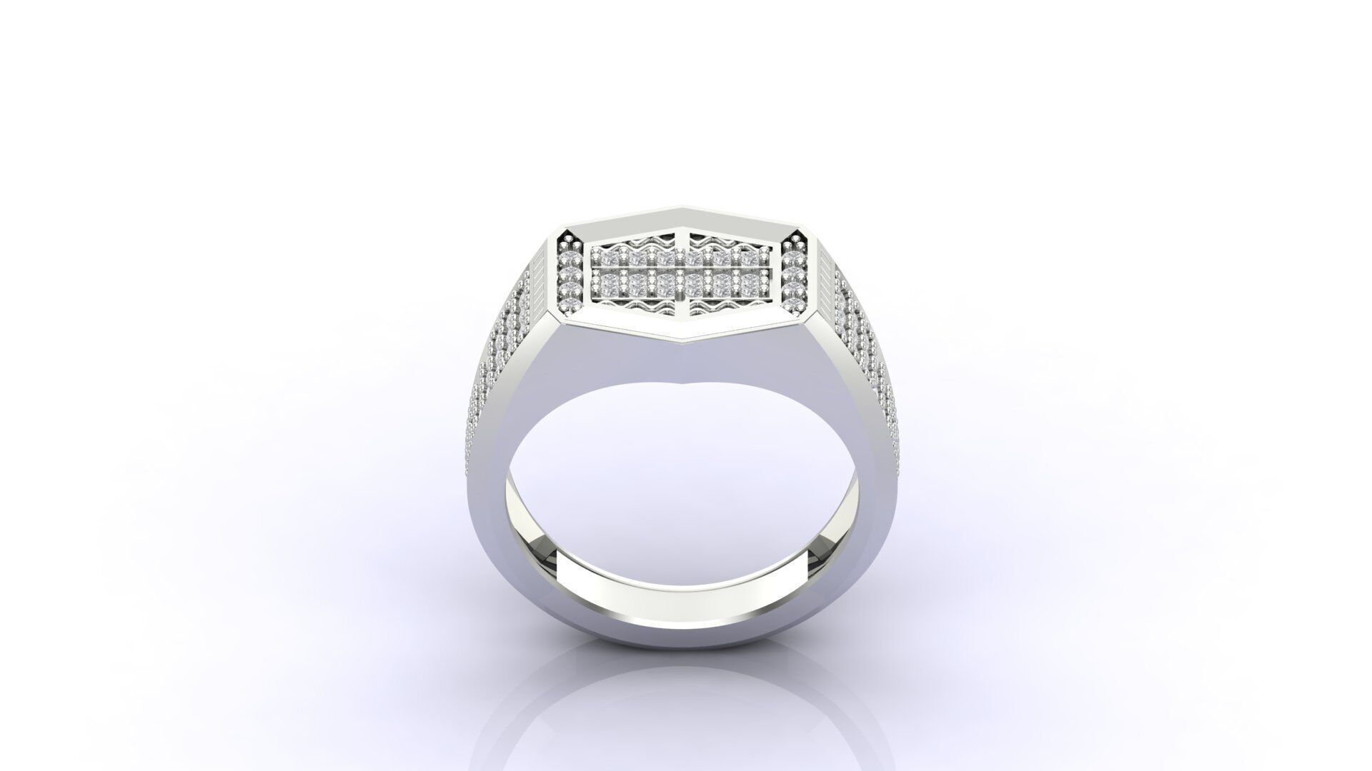 Print Ready STL 3DM Gents Rings Diamond Men Ring 3D print model_1