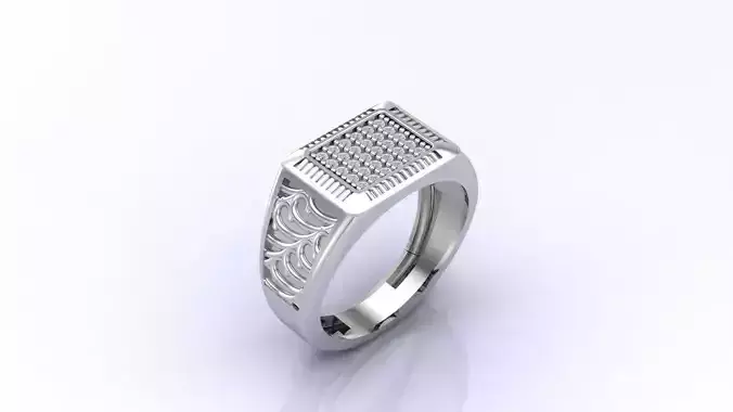 Print Ready STL 3DM  Gents Rings Diamond Men Ring 