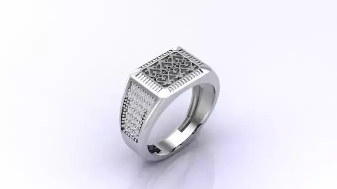 Print Ready STL 3DM  Gents Rings Diamond Men Ring  3D print model