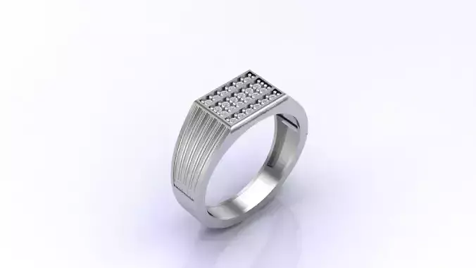 Print Ready STL 3DM  Gents Rings Diamond Men Ring 
