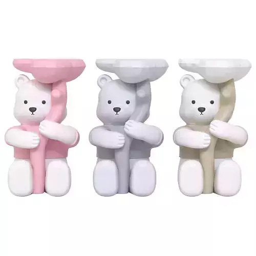 Modern Creative Bear Landing Statue with Storage