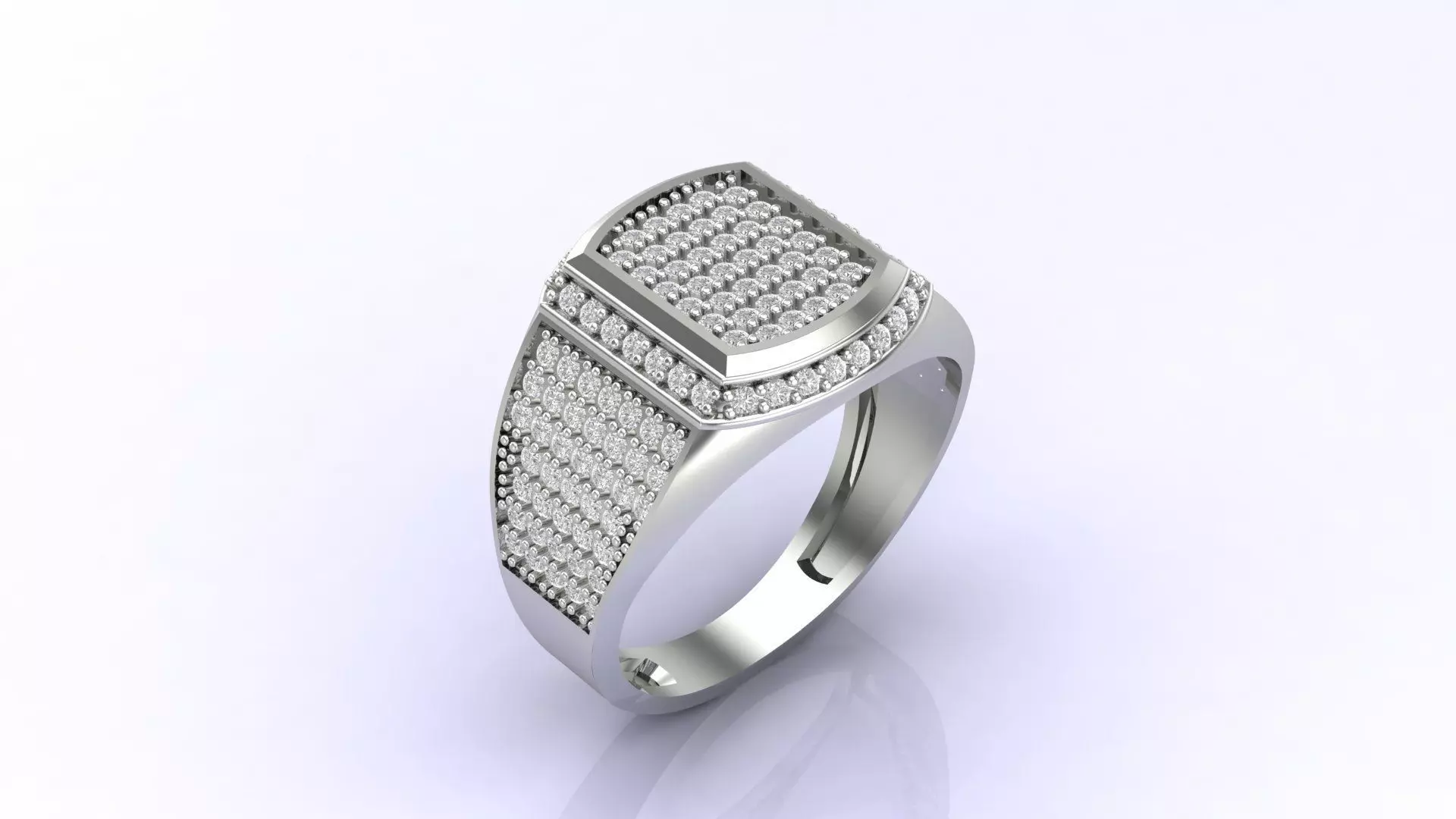Print Ready STL 3DM  Gents Rings Diamond Men Ring  3D print model_0