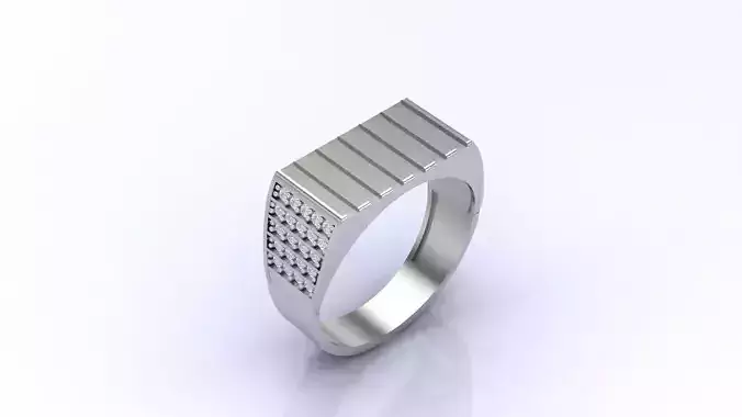 Print Ready STL 3DM  Gents Rings Diamond Men Ring  3D print model