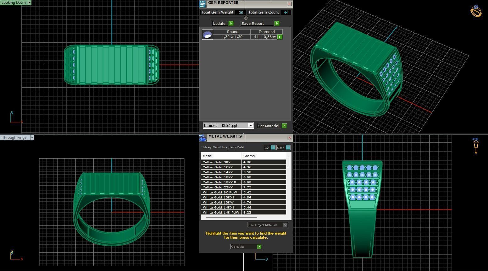 Print Ready STL 3DM Gents Rings Diamond Men Ring 3D print model_6