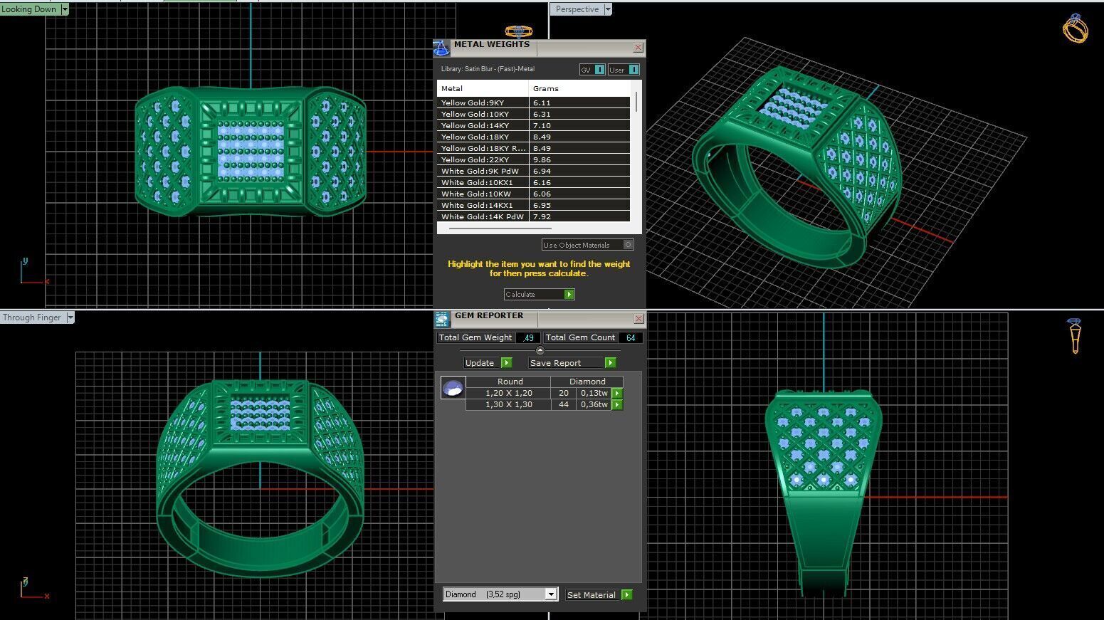Print Ready STL 3DM Gents Rings Diamond Men Ring 3D print model_6