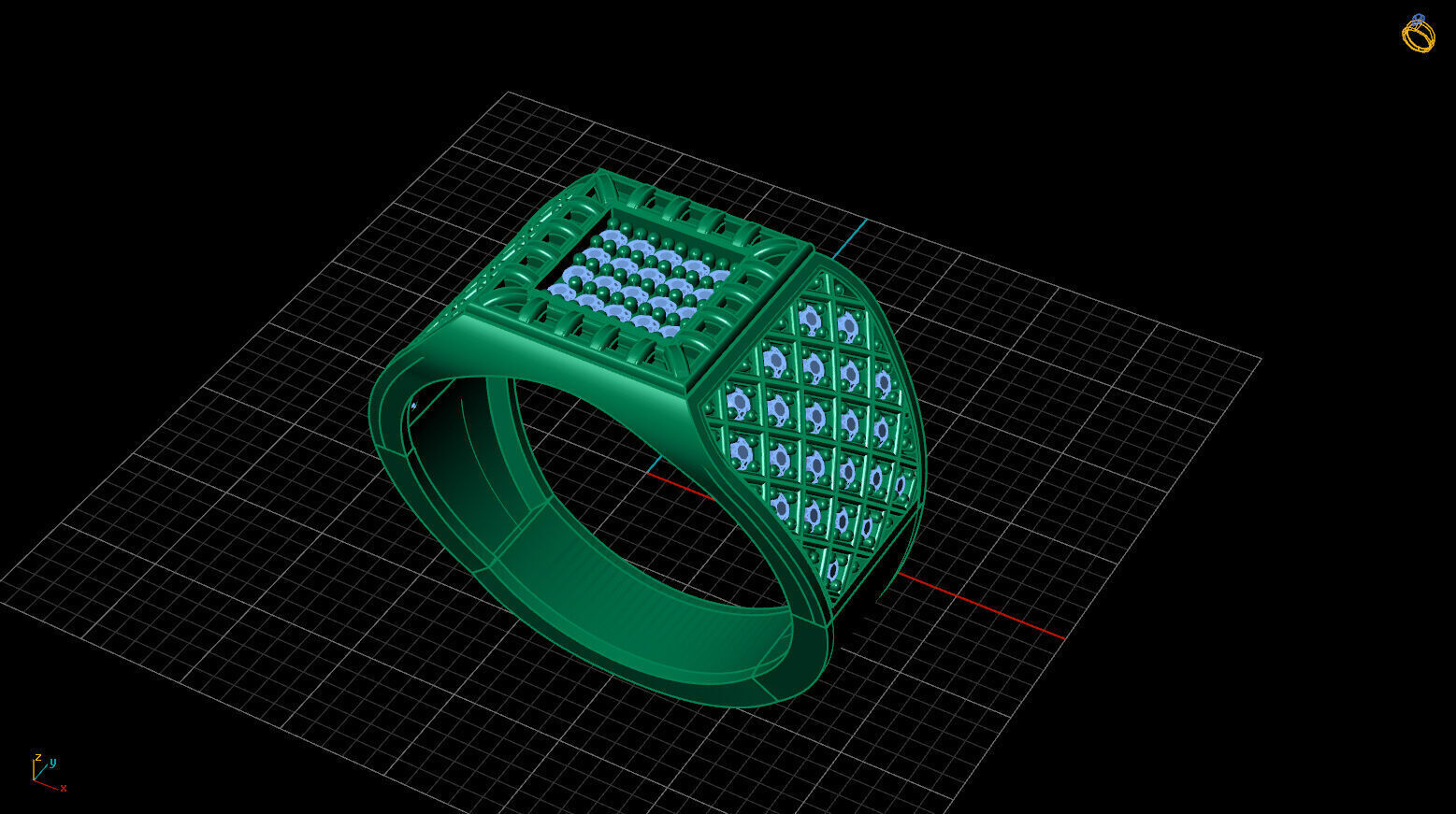Print Ready STL 3DM Gents Rings Diamond Men Ring 3D print model_2