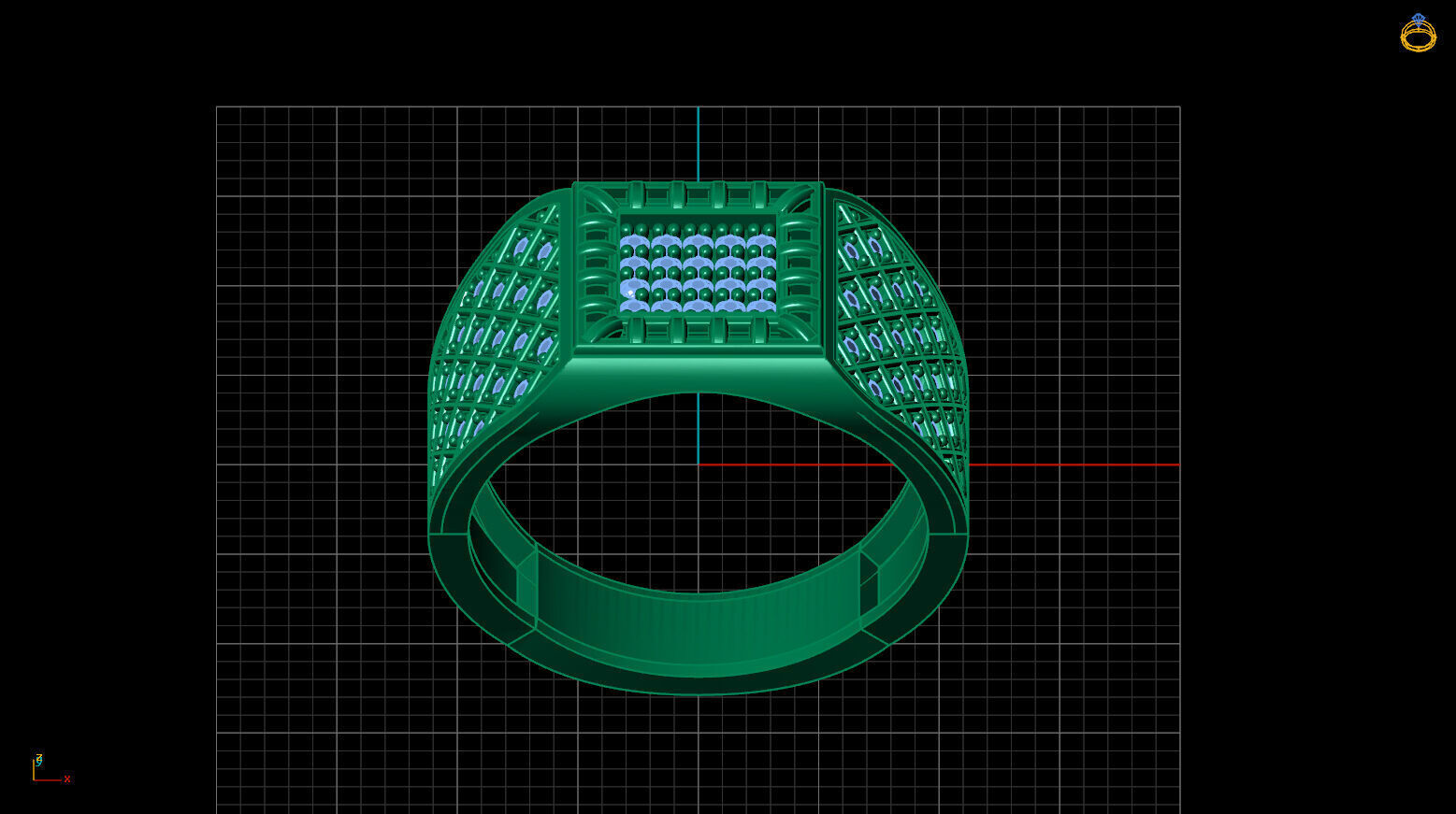 Print Ready STL 3DM Gents Rings Diamond Men Ring 3D print model_3