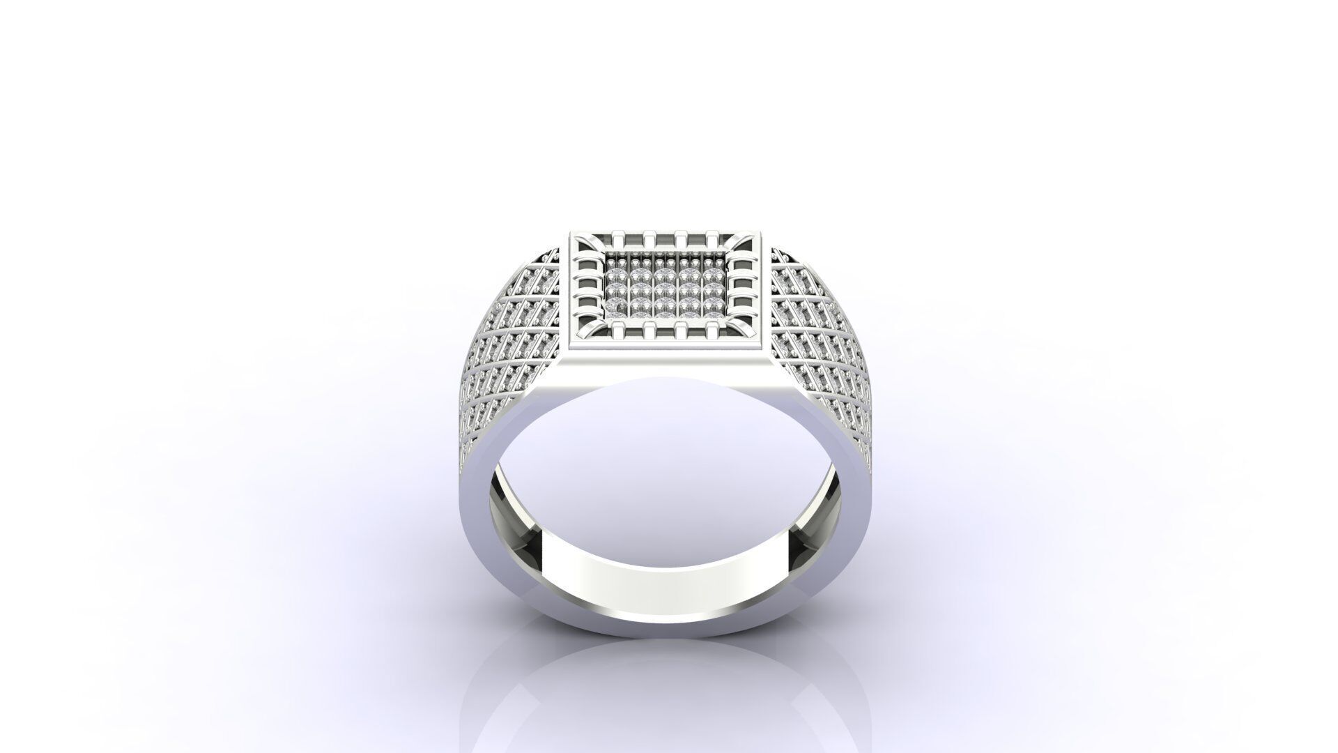 Print Ready STL 3DM Gents Rings Diamond Men Ring 3D print model_1