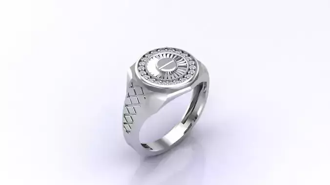 Print Ready STL 3DM  Gents Rings Diamond Men Ring 