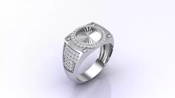 Print Ready STL 3DM  Gents Rings Diamond Men Ring 