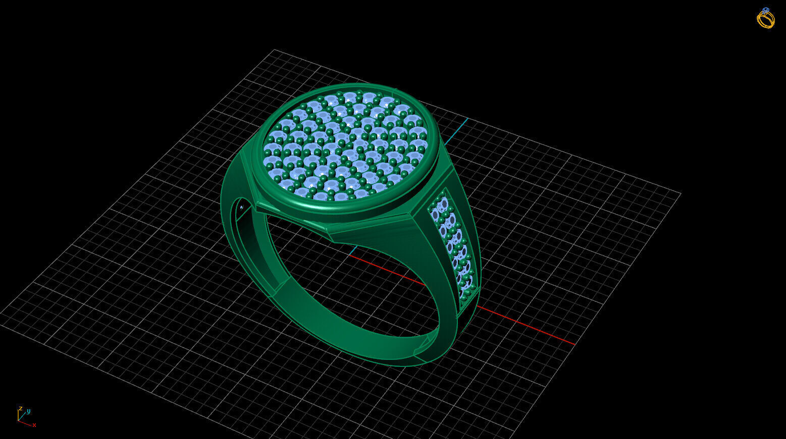 Print Ready STL 3DM  Gents Rings Diamond Men Ring  3D print model_2