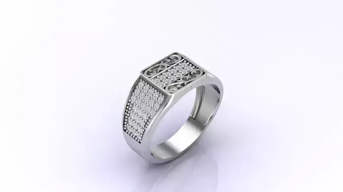 Print Ready STL 3DM  Gents Rings Diamond Men Ring 