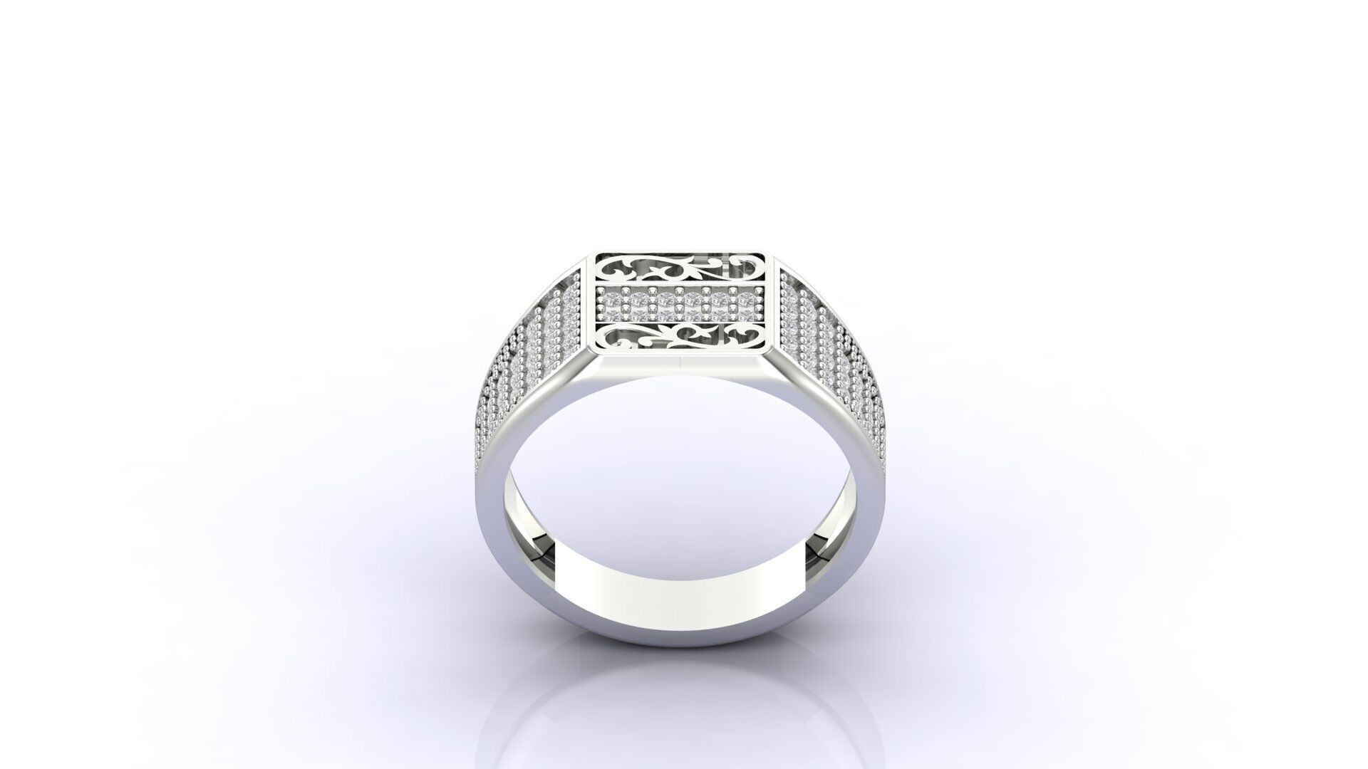 Print Ready STL 3DM Gents Rings Diamond Men Ring 3D print model_1