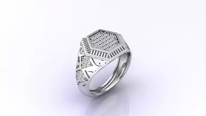 Print Ready STL 3DM  Gents Rings Diamond Men Ring 