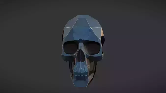 Low poly skull sculpture