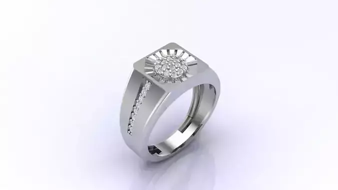 Print Ready STL 3DM  Gents Rings Diamond Men Ring  3D print model