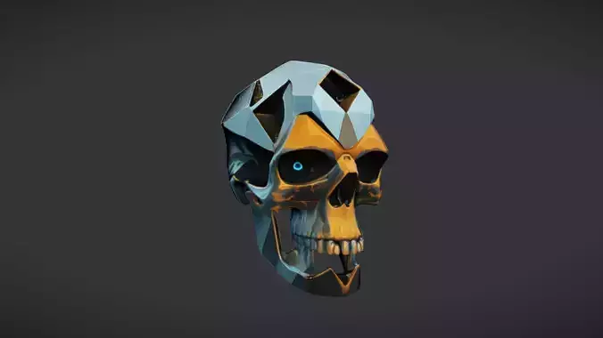 futuristic geometric skull